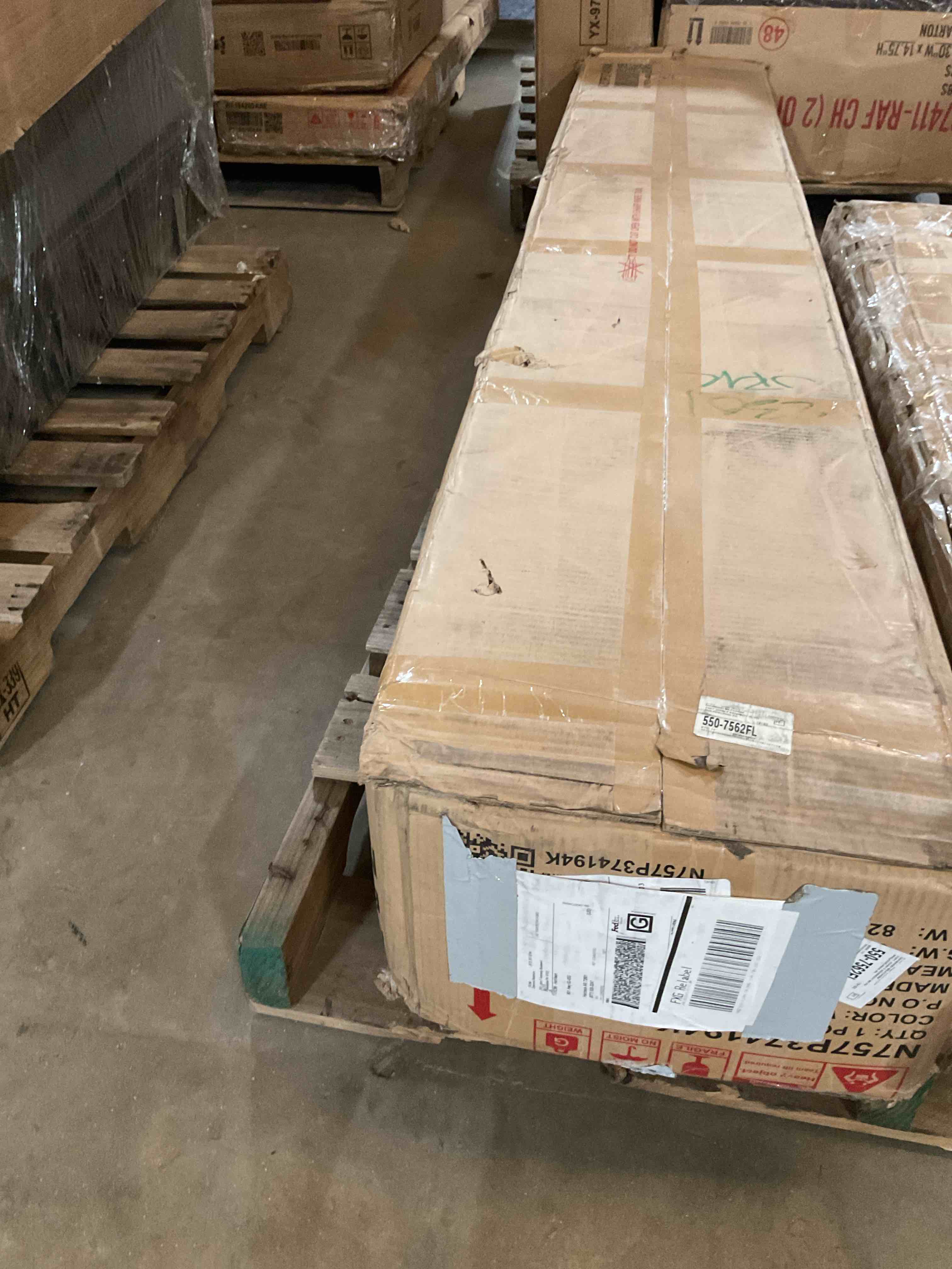 Condition photo showing Good Condition for issabell upholstered platform bed with wood slats