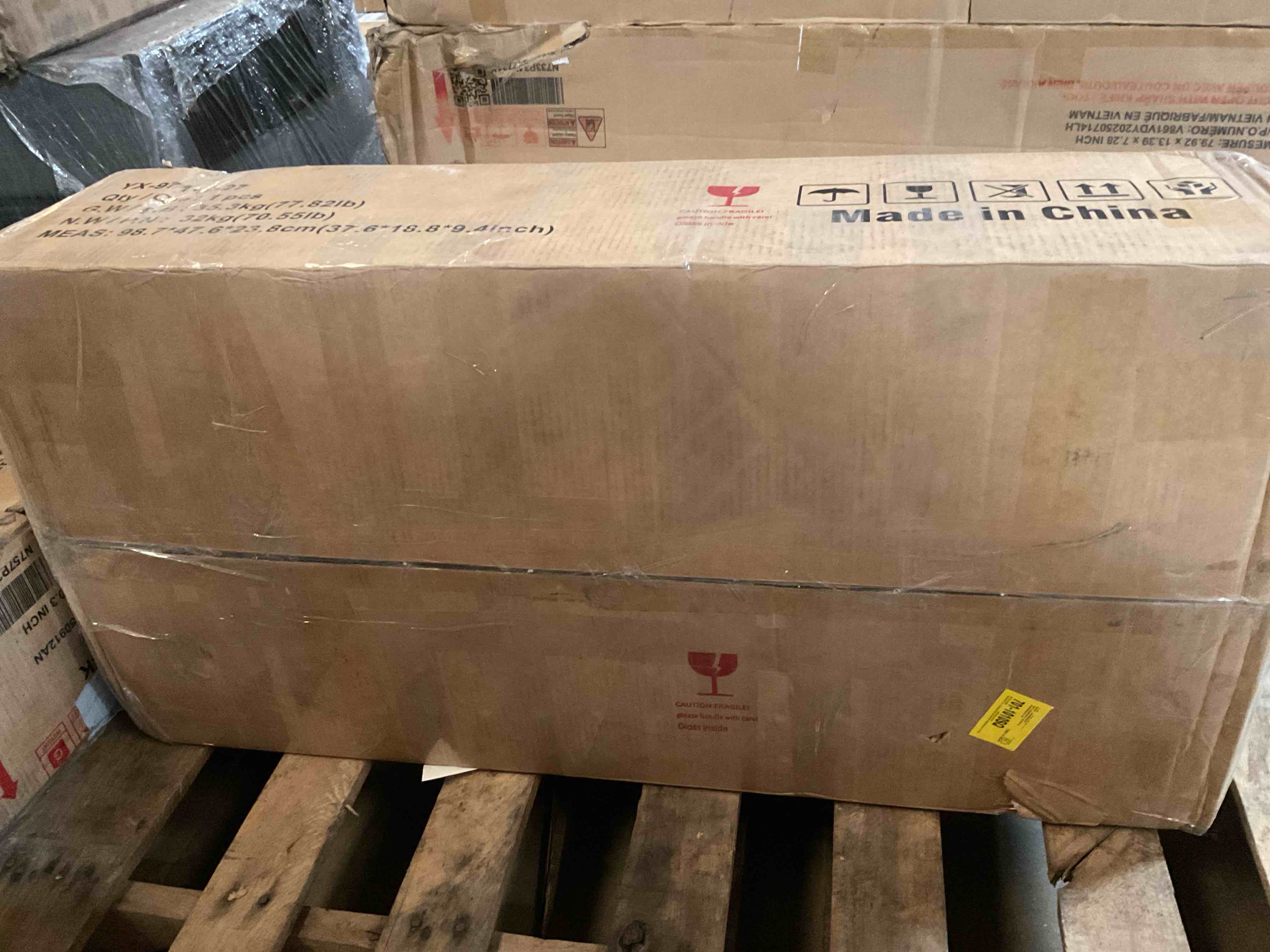 Condition photo showing Good Condition for display cabinet with glass doors, 66" lighted display case with 3 color lights, 4-tier bookcase with human body sensor