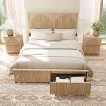 Designer Curved Three-dimensional Texture High-back Storage Bed