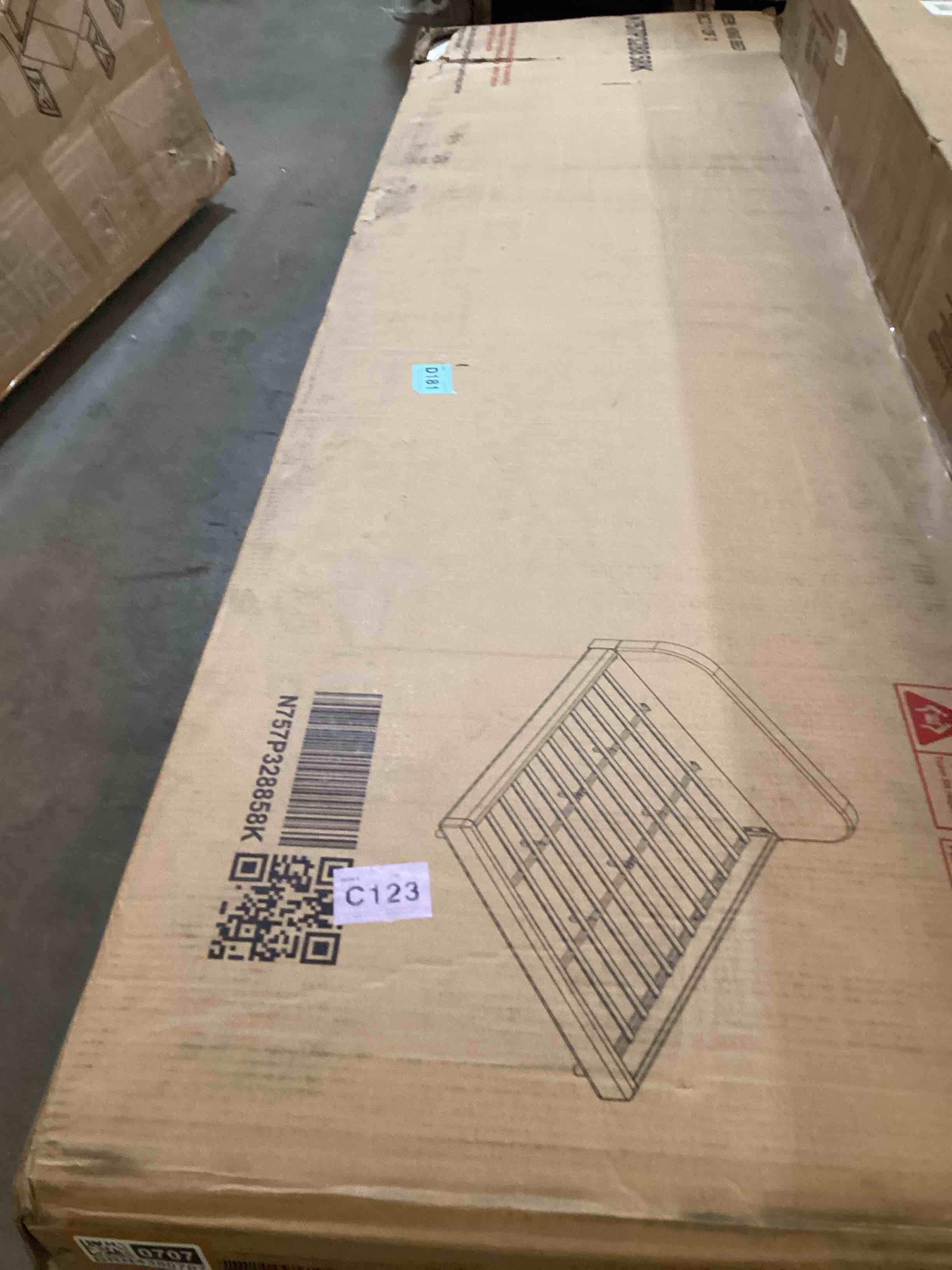 Condition photo showing Good Condition for issabell upholstered platform bed with wood slats