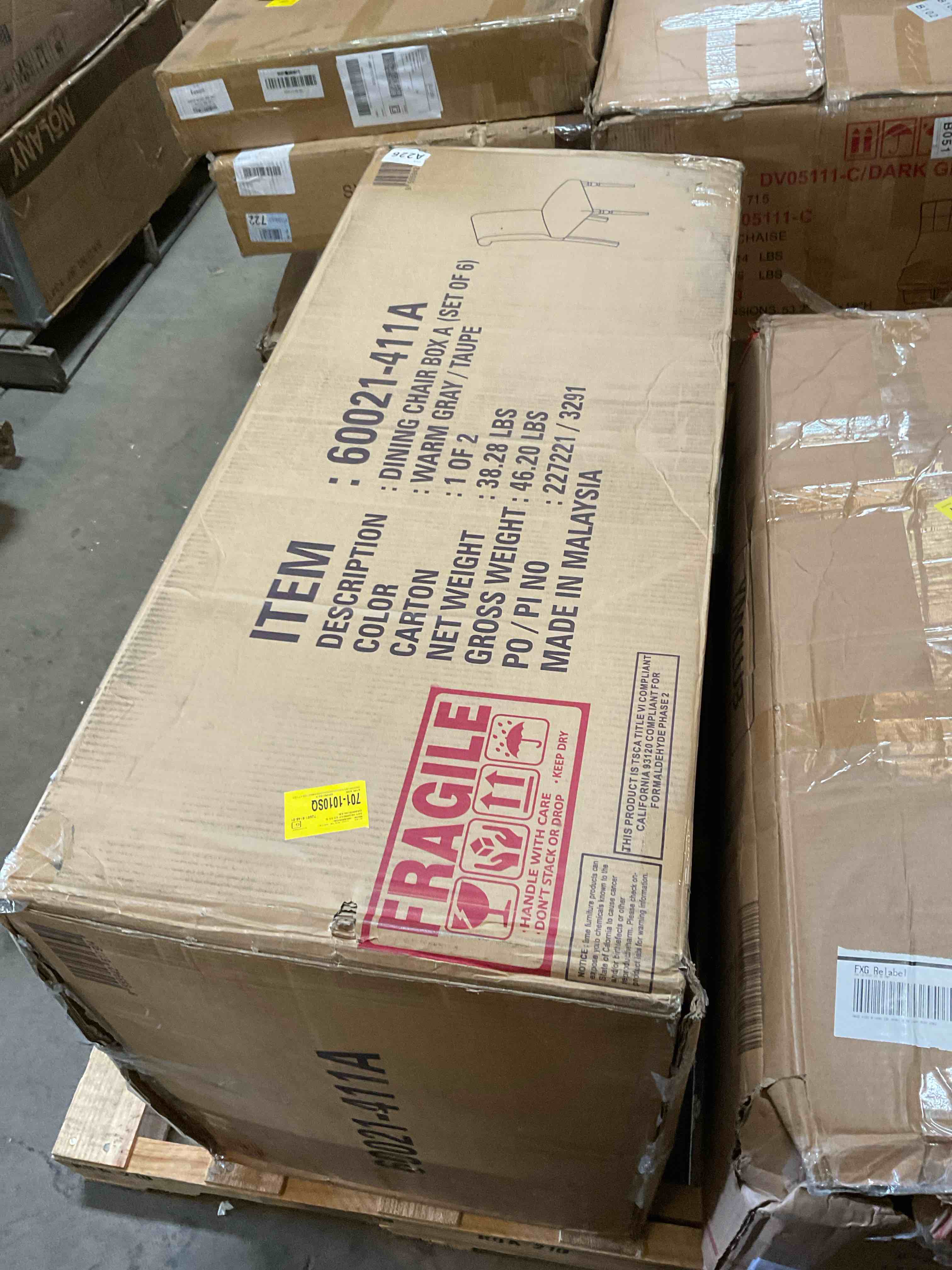 Condition photo showing Good Condition for incomplete box 1 of 2 alkeem dining chair box b 