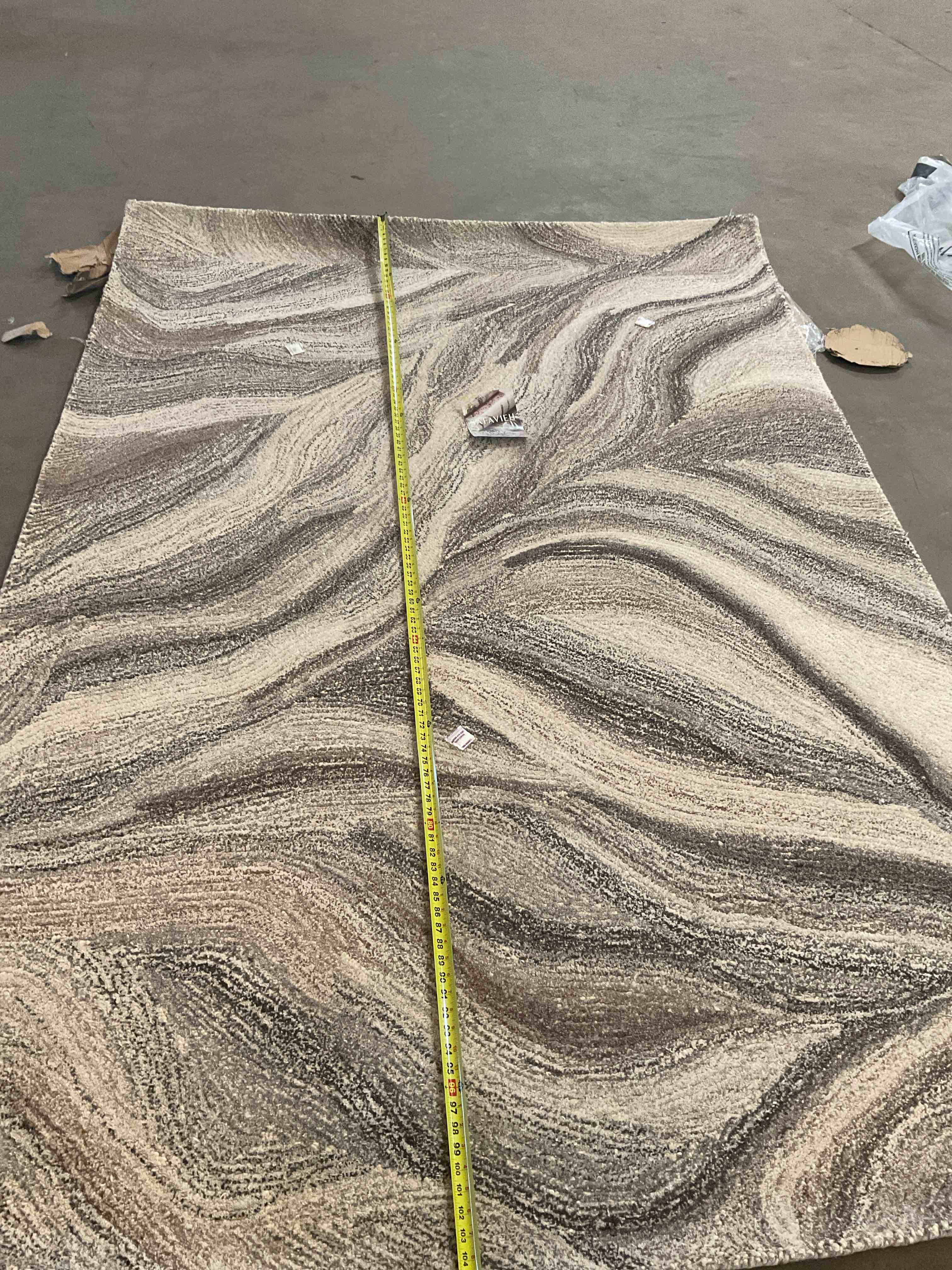 safavieh metro collection area rug - 6' x 9', ivory & brown, handmade modern abstract wool, ideal for high traffic areas in living room, bedroom (met505t)
