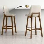 28" Upholstered Low Back Solid Wood Kitchen Dining Bar Stool