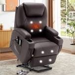 Power Lift Recliners, Recliner Chair With Heat And Massage For Elderly ,Electric Lift Recliner With Side Pockets And 2 Cup Holders