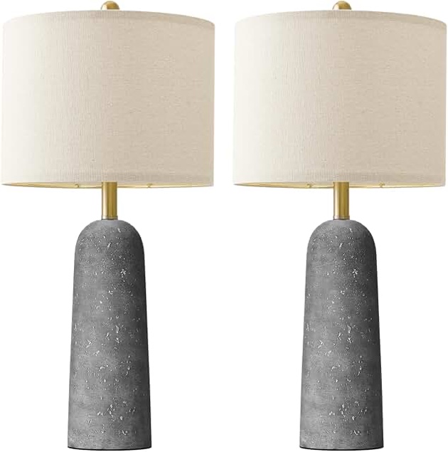 stone base white lamp