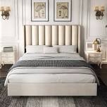 Lift Up Storage Bed Frame With 51" Tall Headboard, Upholstered Velvet Wingback Tufted Design, Wood Slats Support, No Box Spring Required, Noise-free Double Bed Frame