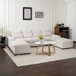 ottoman only modular sectional sofa with removable covers, cloud couch with ottoman chaise