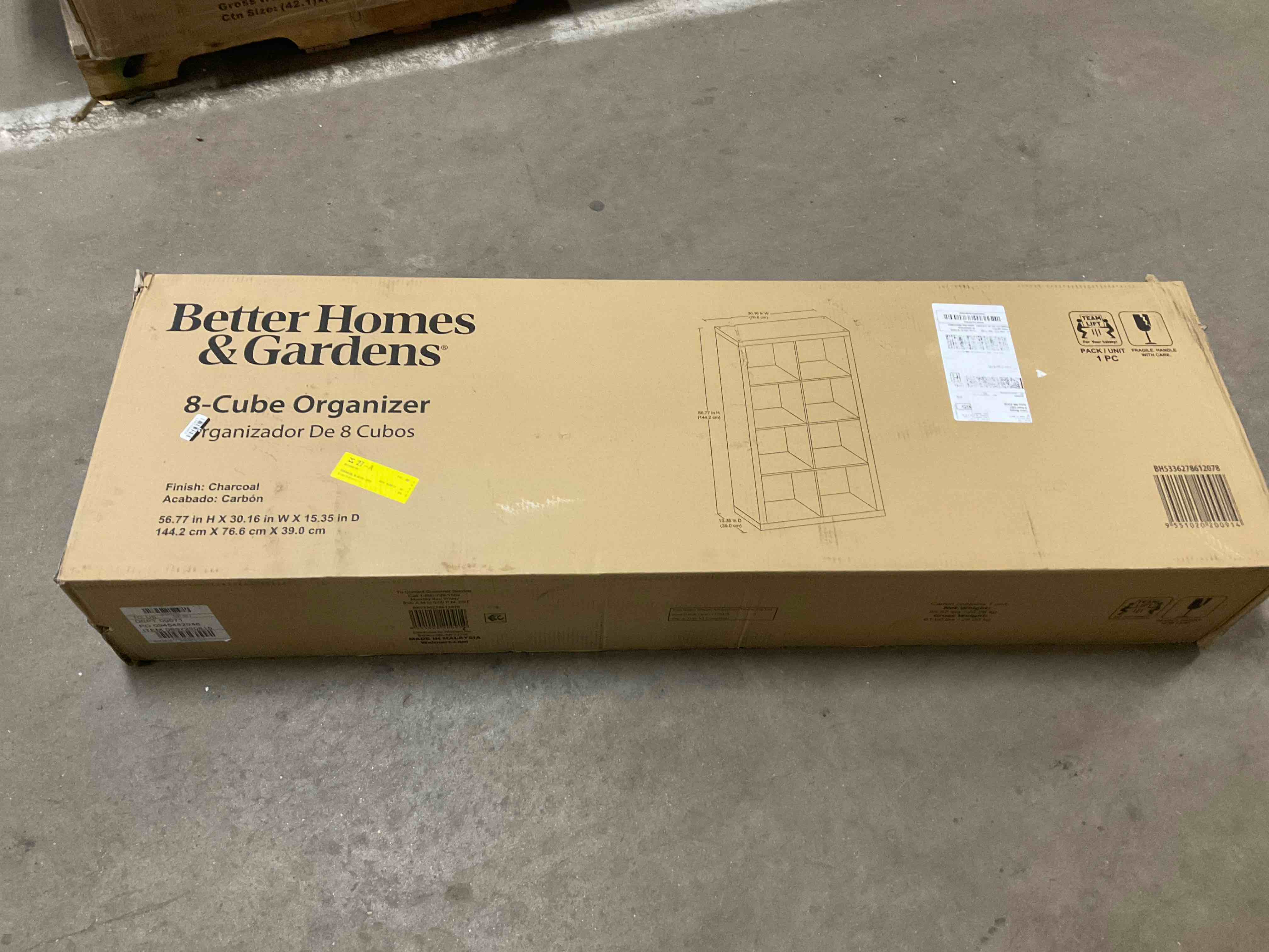 Condition photo showing Good Condition for BETTER HOMES & GARDENS EIGHT CUBE ORGANIZER, CHARCOAL COLOR