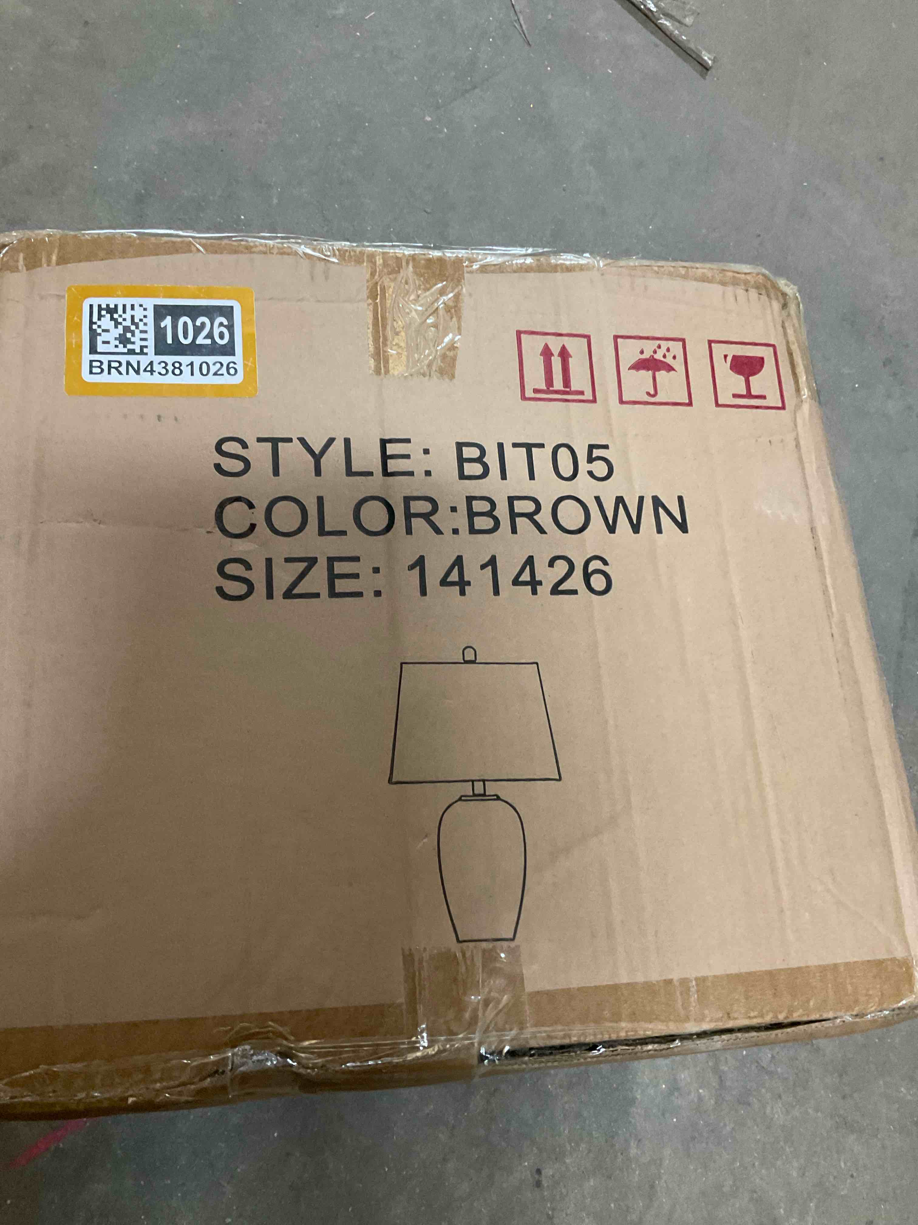 Condition photo showing Good Condition for BTITL NOURISON TABLE LAMP, BROWN COLOR