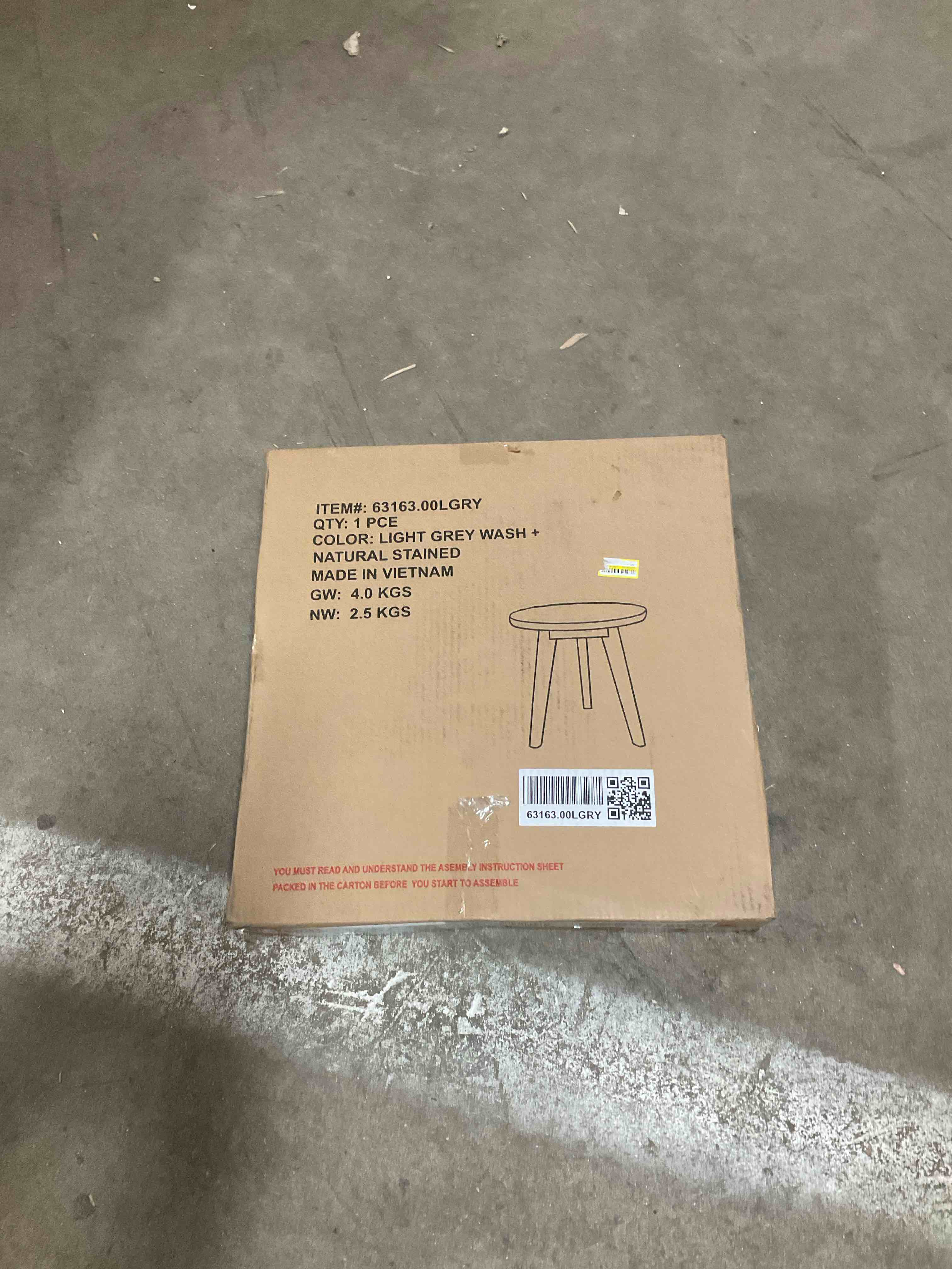 Condition photo showing Good Condition for THREE LEGGED MINI TABLE LIGHT GRAY COLOR