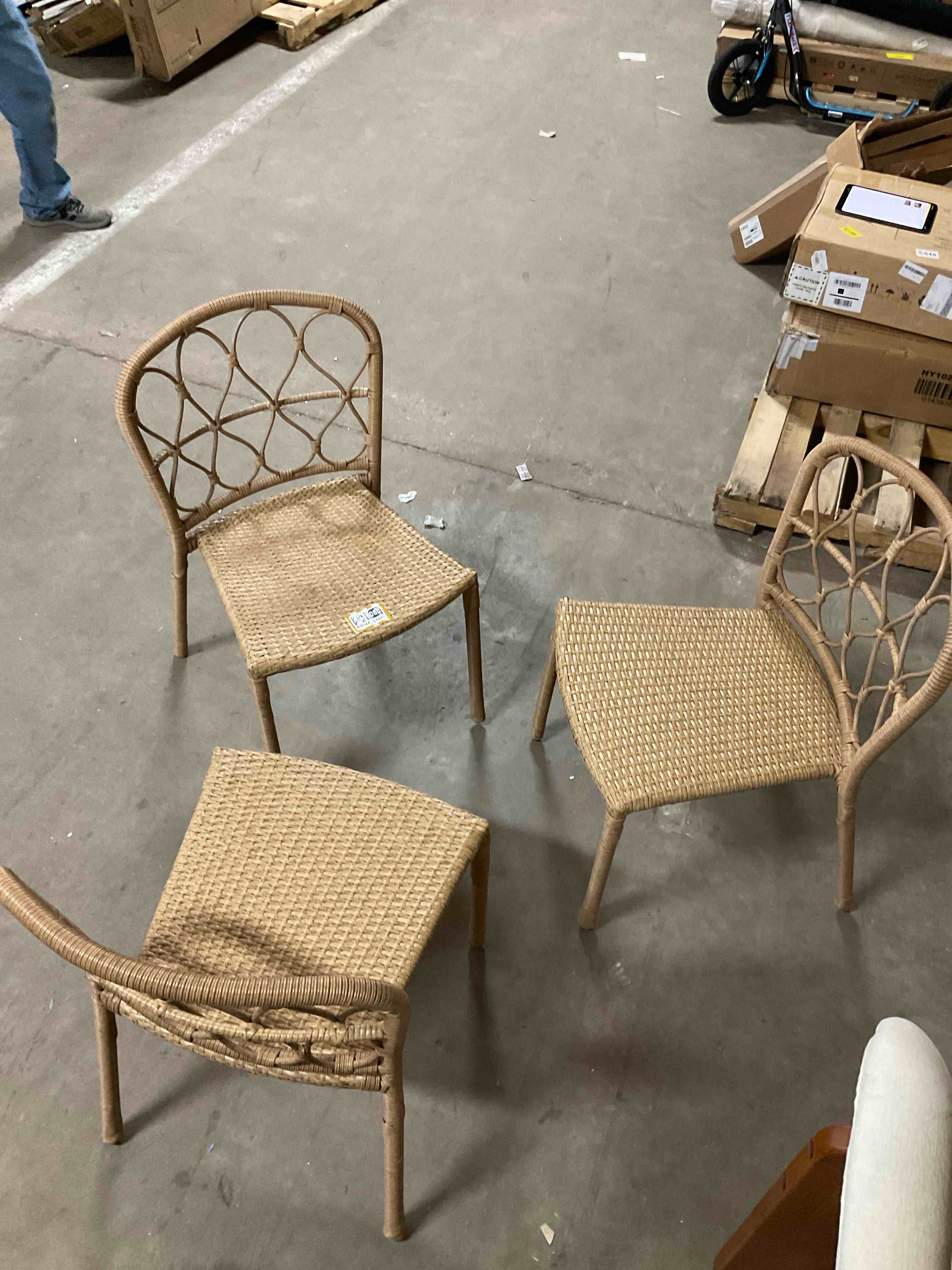 Condition photo showing Good Condition for WICKER PATIO, CHAIRS, SET OF THREE