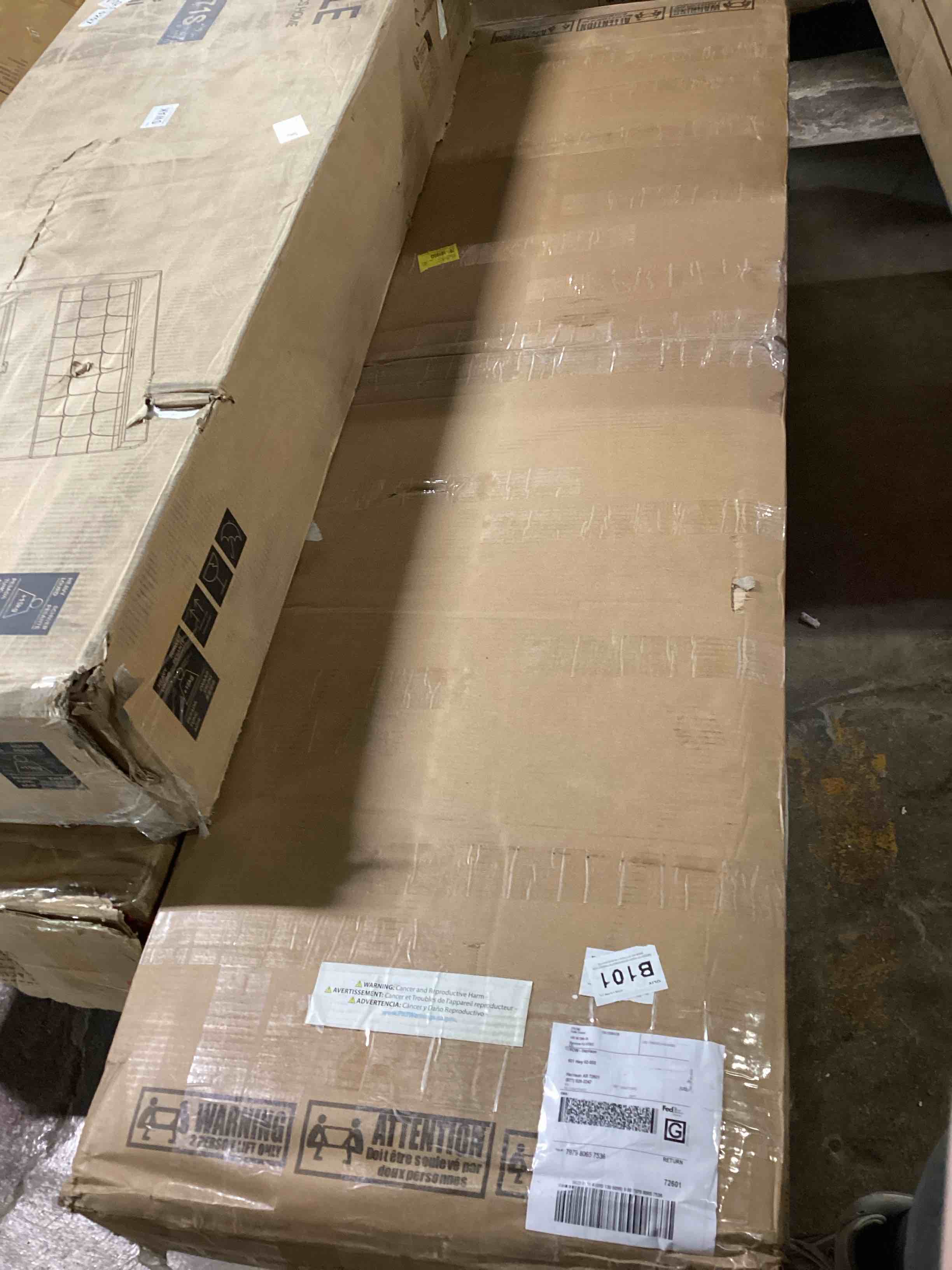 Condition photo showing As Is for (no fireplace ) morris 72" mid-century tv stand with electric fireplace by real flame