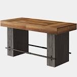 63-inch bar table, industrial counter height dining table, rectangular high top bar unit for kitchen, dining room, bistro