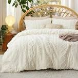 best seller bedsure farmhouse shabby elegance tufted boho comforter set