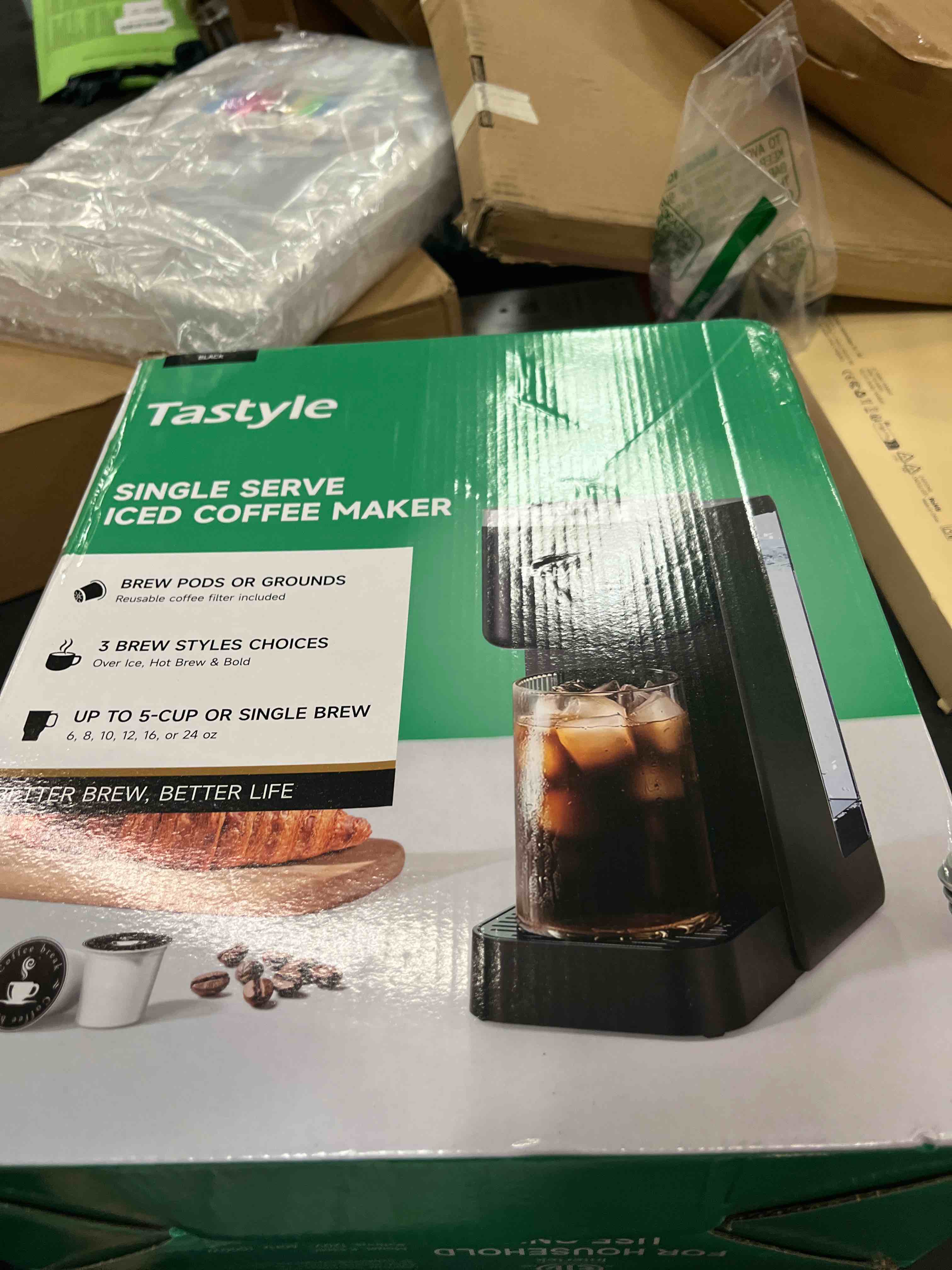 Condition photo showing Good Condition for tastyle single serve coffee maker, iced and hot coffee machine for k cup & grounds, compact design, 