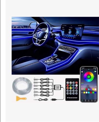 DEHERANE Interior Car LED Strip Lights, RGB 6 in 1 Ambient Lighting Kit with 315 inches Integrated F