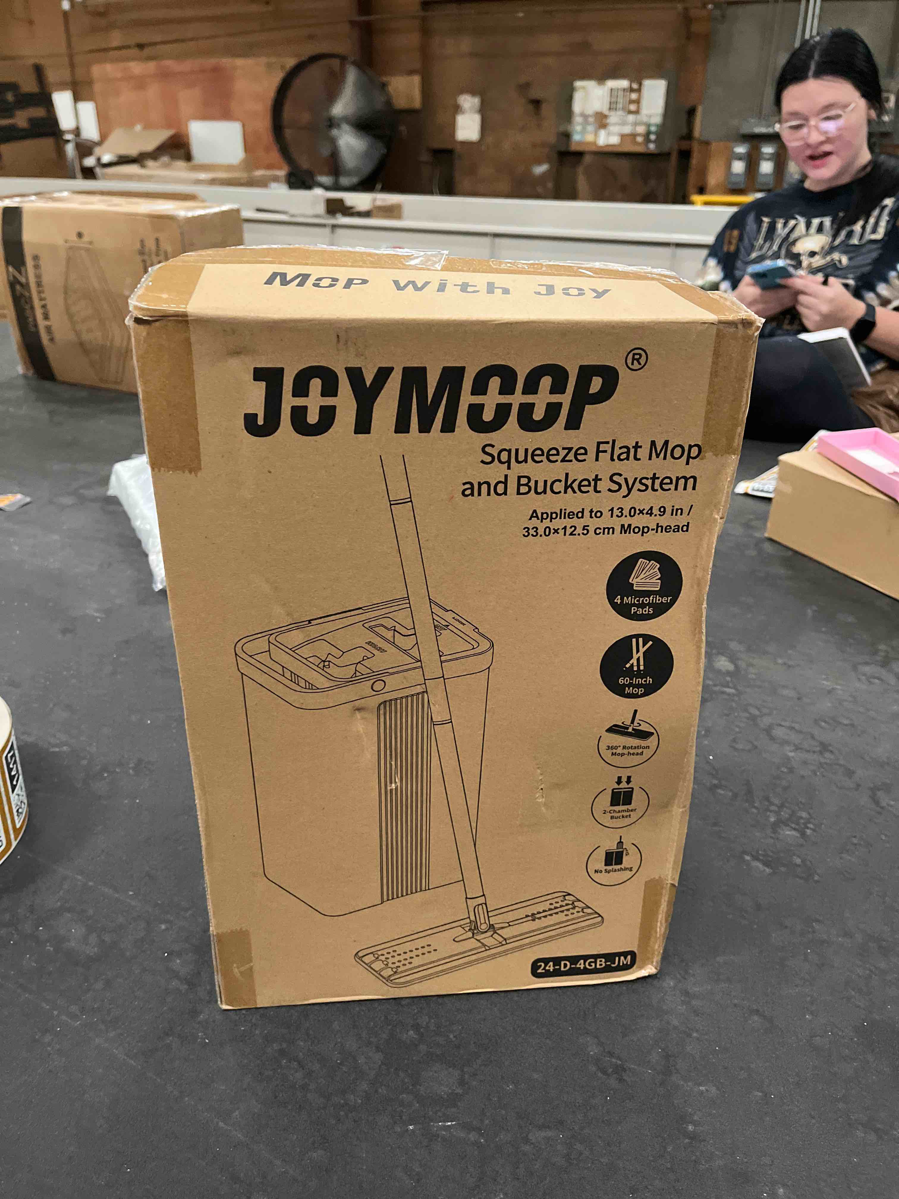 Condition photo showing Good Condition for joymoop mop and bucket set with wringer, flat mops for floor cleaning, wall mop cleaner with long ha