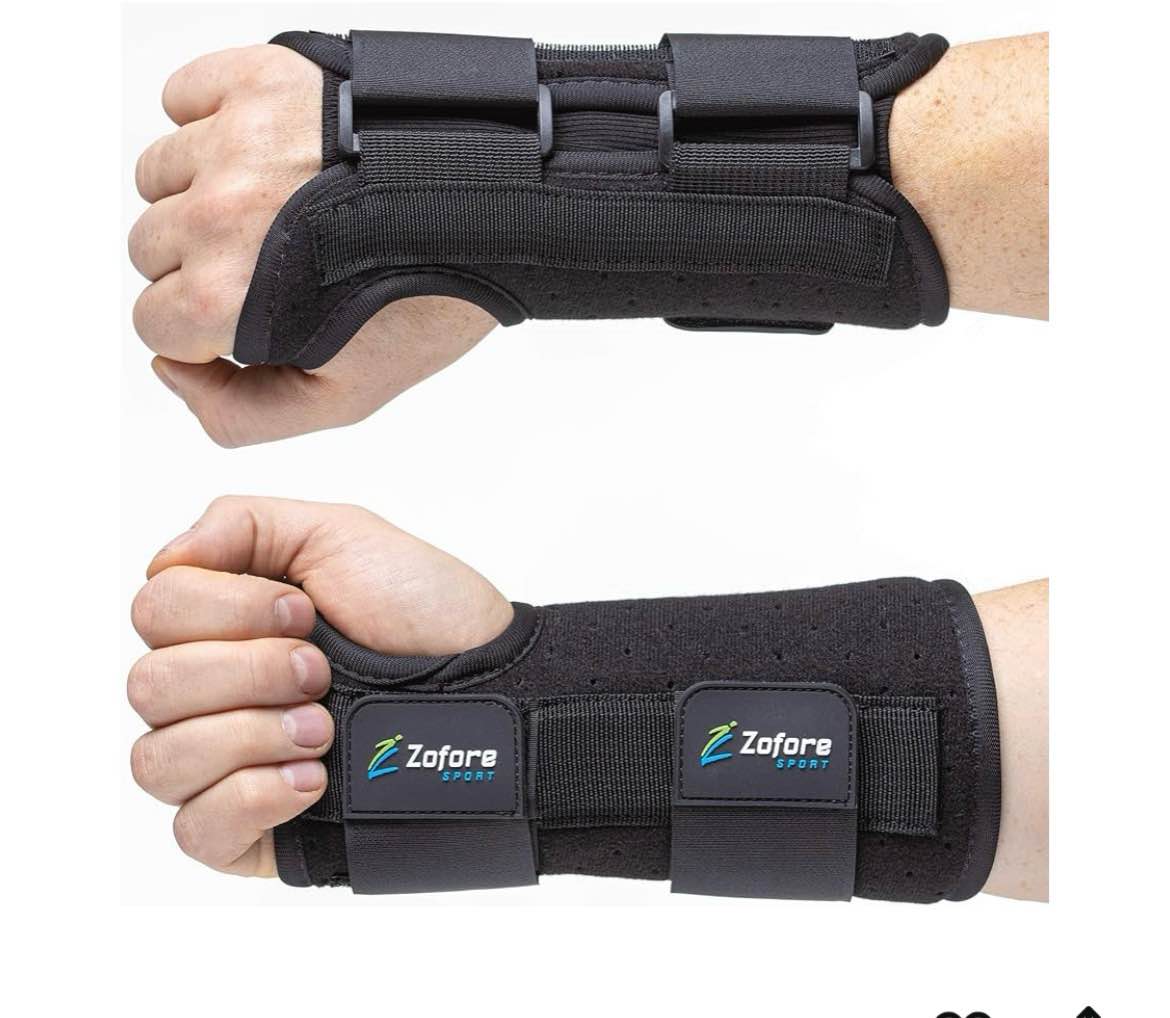 zofore sport carpal tunnel wrist brace support with 2 straps and metal splint stabilizer - helps rel