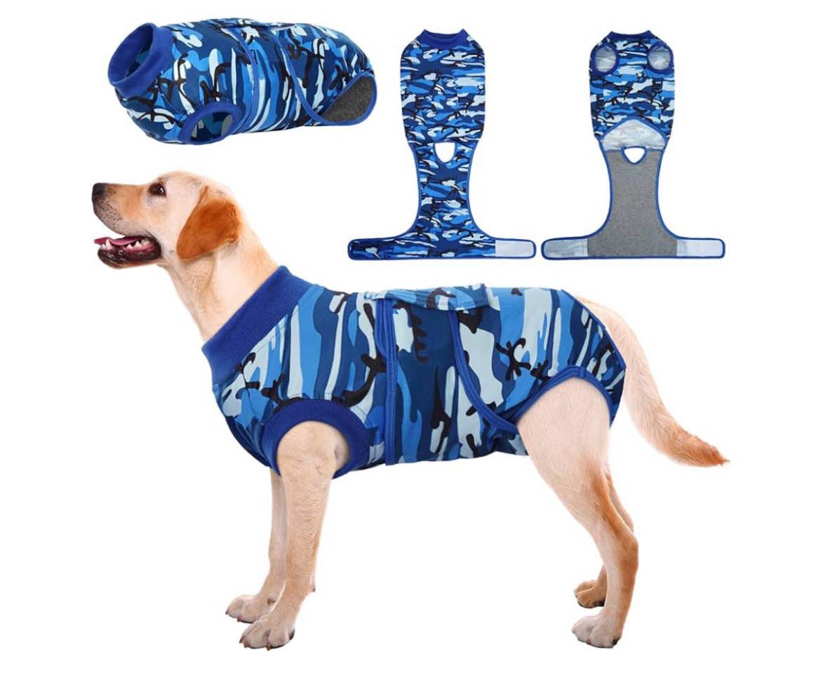 kuoser dog surgery recovery suit, anti licking surgical suit for dogs male neuter, soft dog surgery