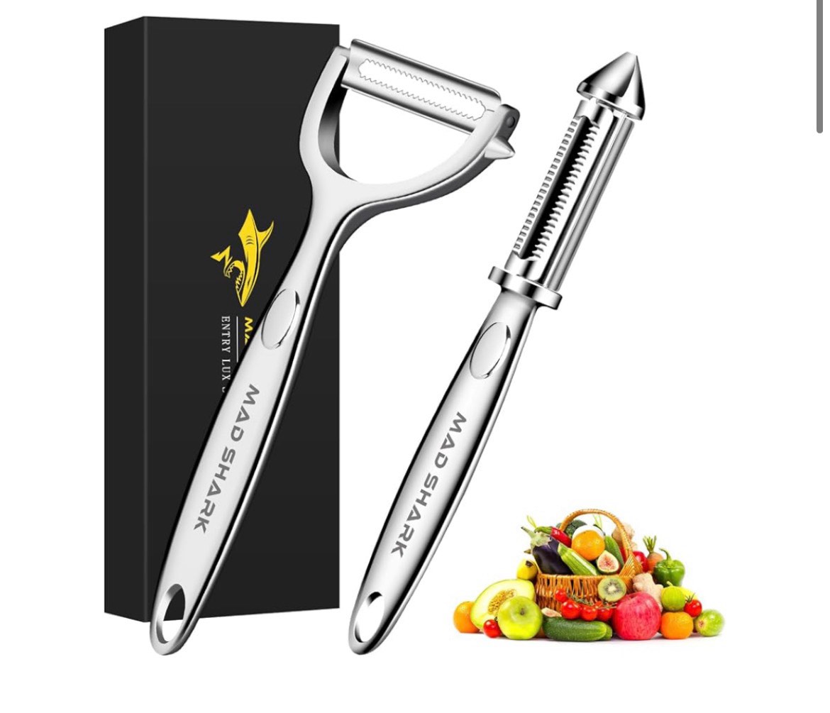 MAD SHARK Ultra Sharp Vegetable Peelers for Kitchen Fruit Apple Potato Peelers,Design with Ergonomic