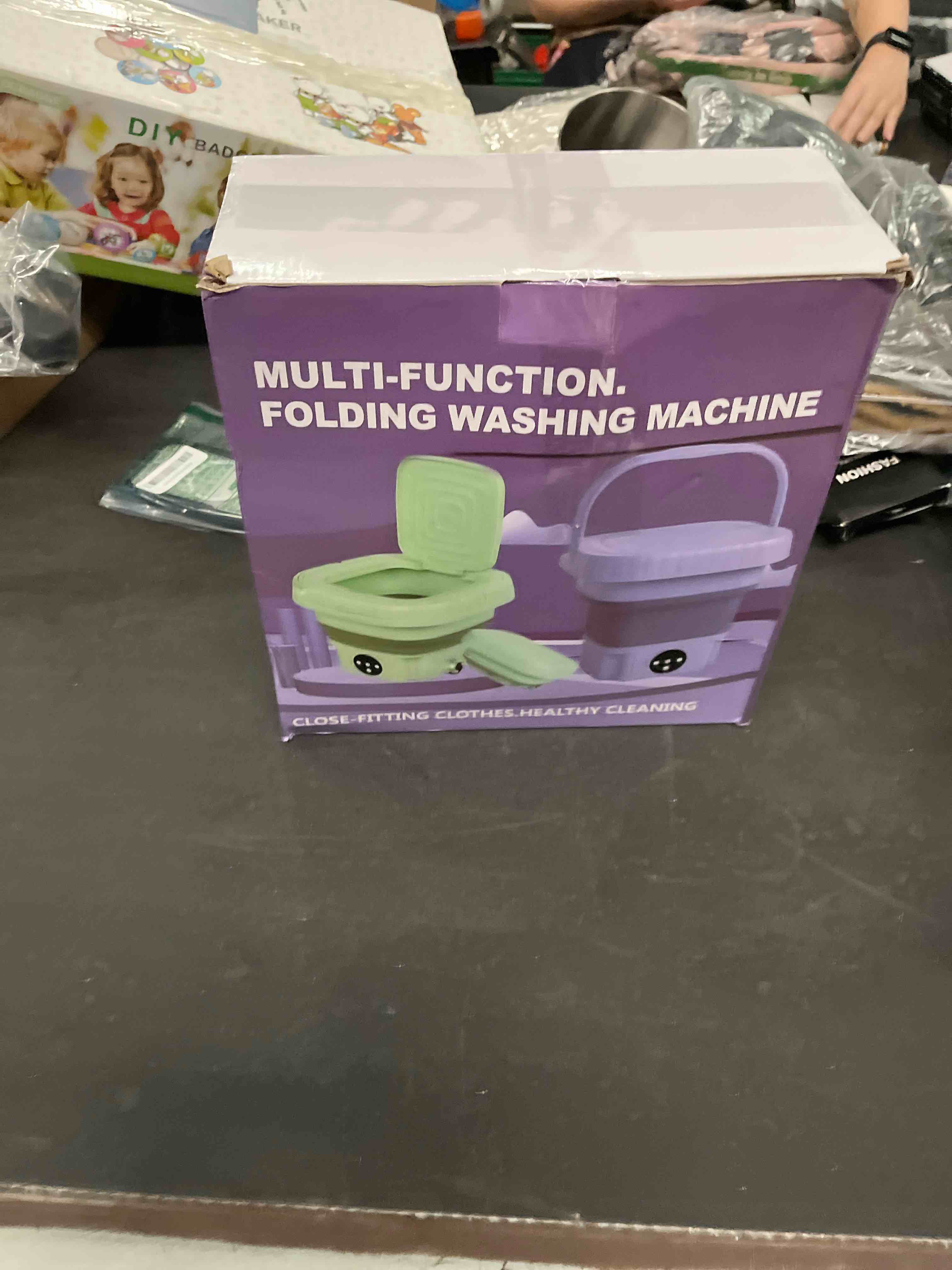 Condition photo showing Good Condition for mini washing machine 16l purple portable washer for apartments, dorms, rvs – compact laundry washer with powerful motor & low noise – travel, small spaces & delicates laundry solution