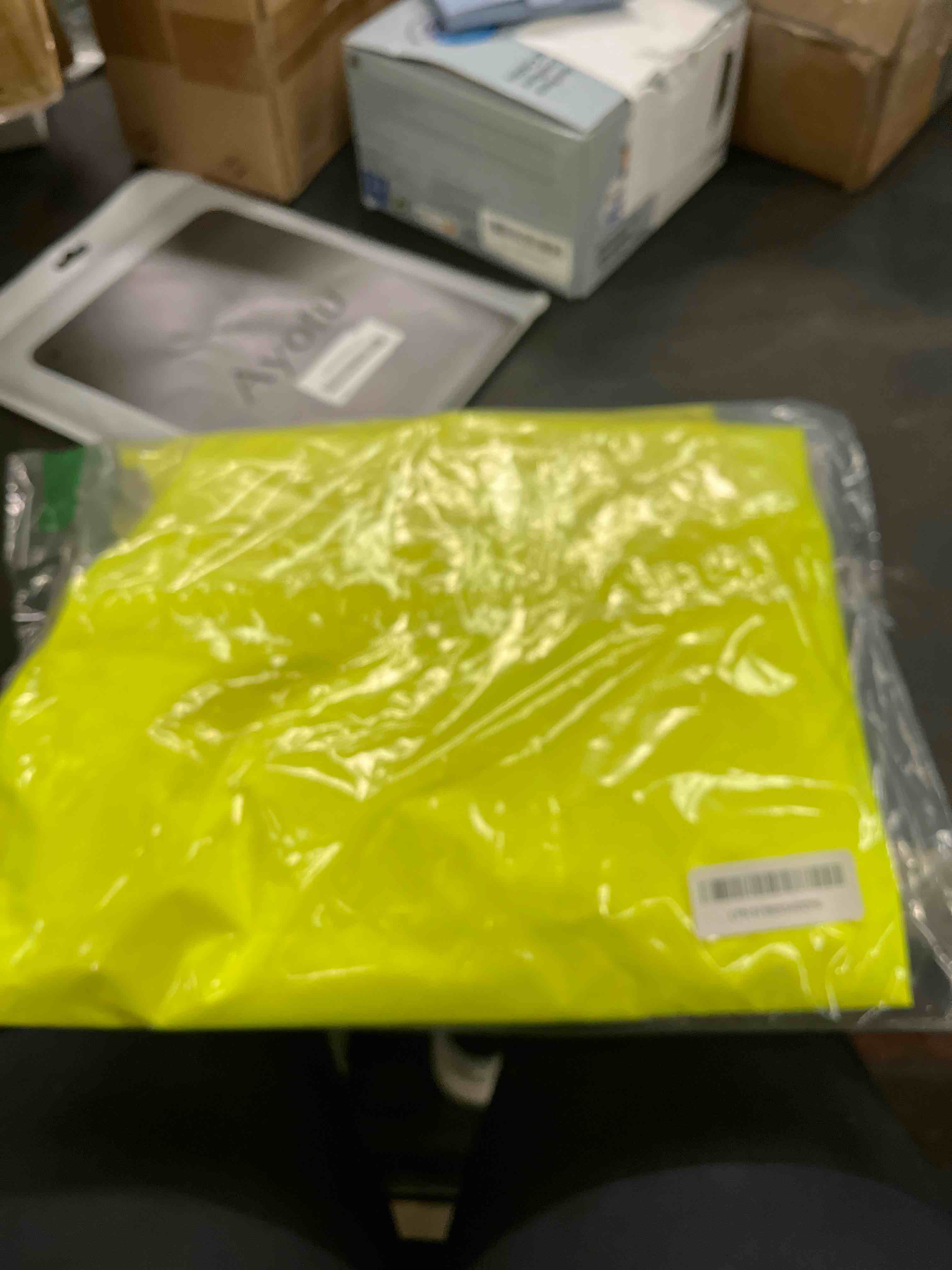 Condition photo showing Good Condition for jorestech hi-visibility waterproof safety rain pants, ansi/isea 107 class e level 2, reflective stripes with adjustable ankle openings yellow medium yellow