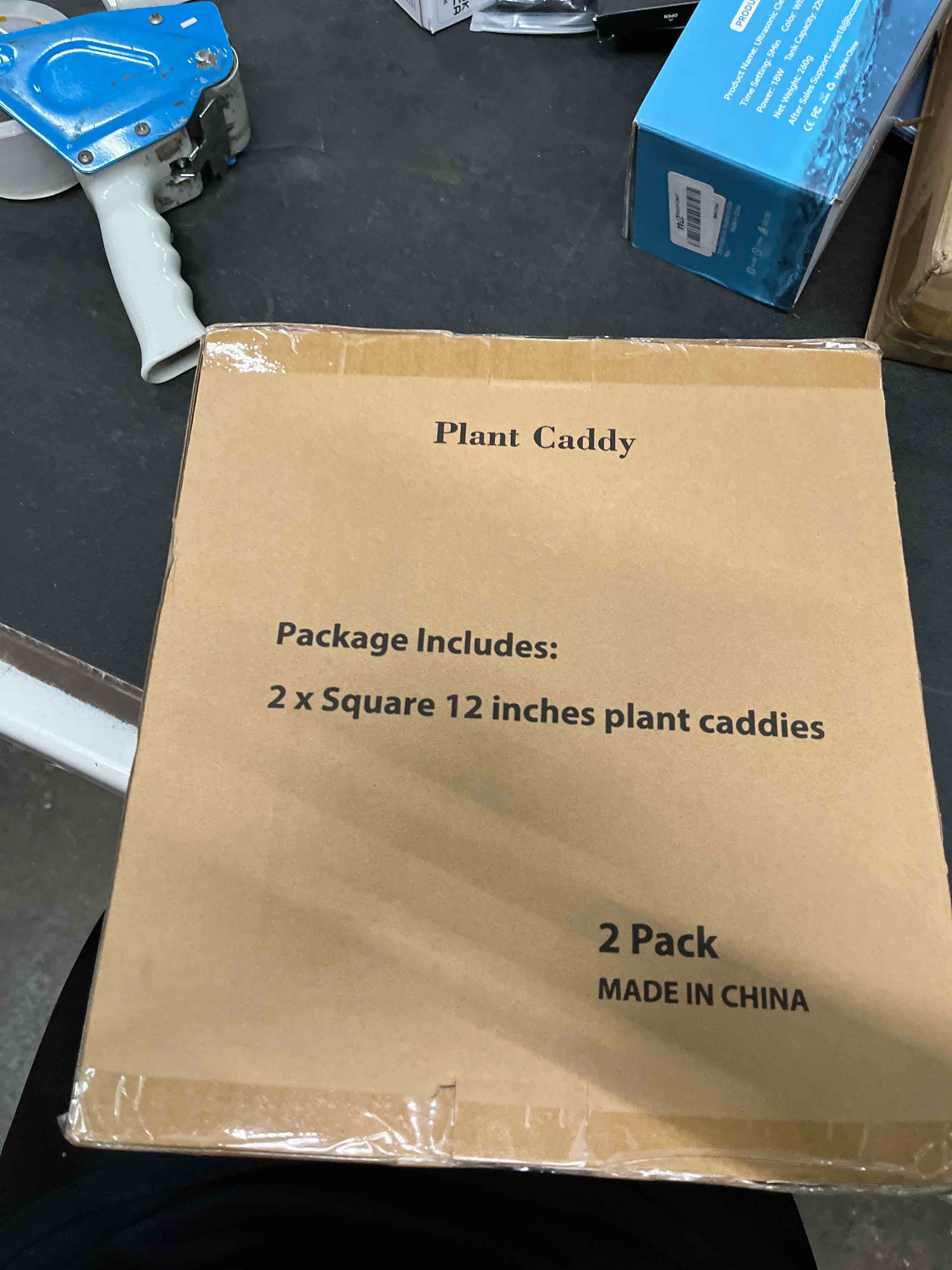 Condition photo showing Good Condition for 2 pack plant stand with wheels, 12" rolling plant stand 264 lbs heavy duty wooden square plant caddy with metal 360° lockable caster wheels for outdoor indoor large plant pots, flower pot, patio-black (12"-black)-2pack
