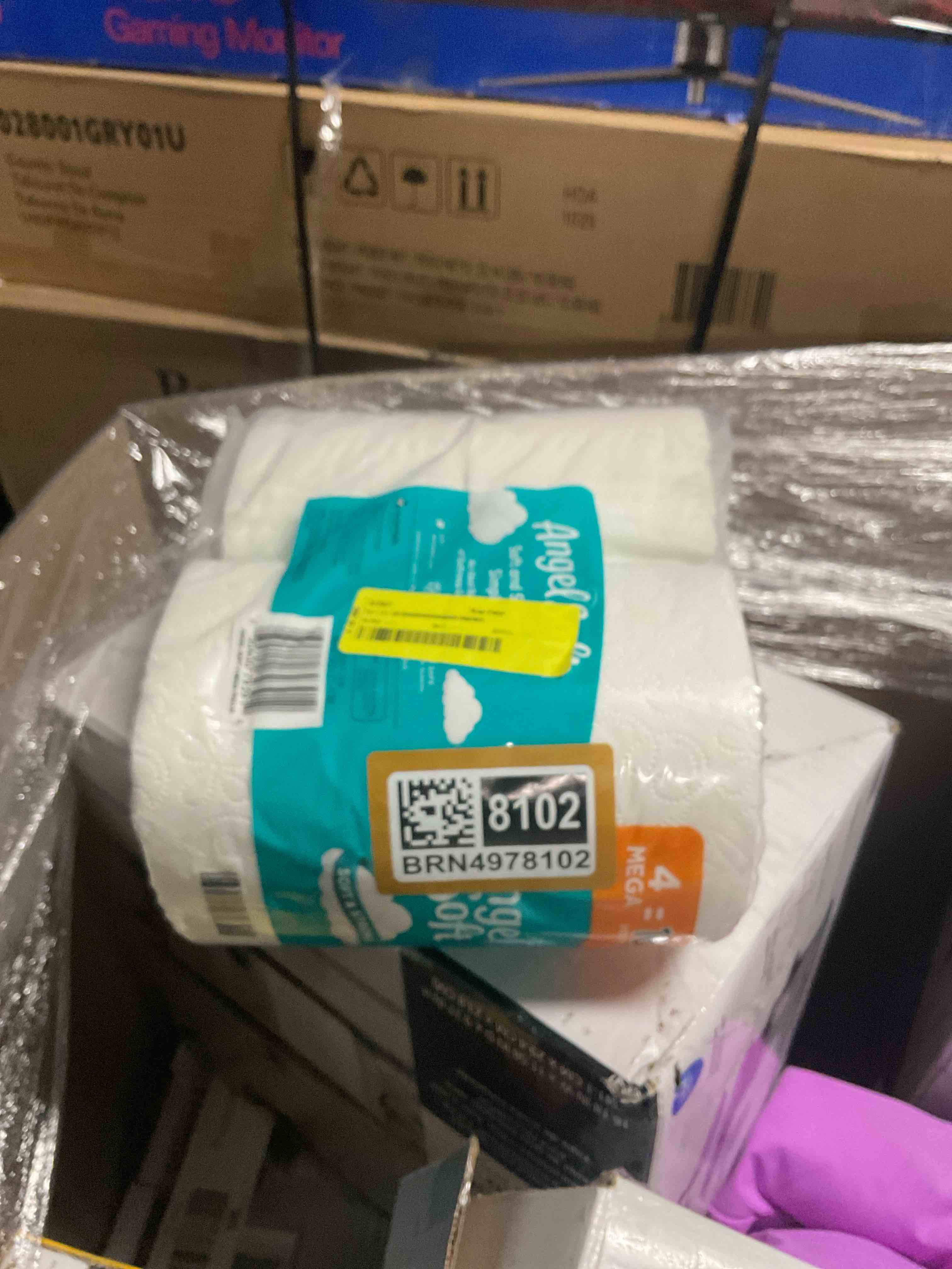 Condition photo showing Good Condition for angel soft toilet paper, 4 mega rolls = 16 regular rolls, soft and strong toilet tissue mega 320 sheet (pack of 4)