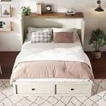Amerlife Queen Size Murphy Bed-box1-white+ Barnwood