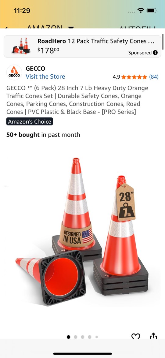 28in traffic cones