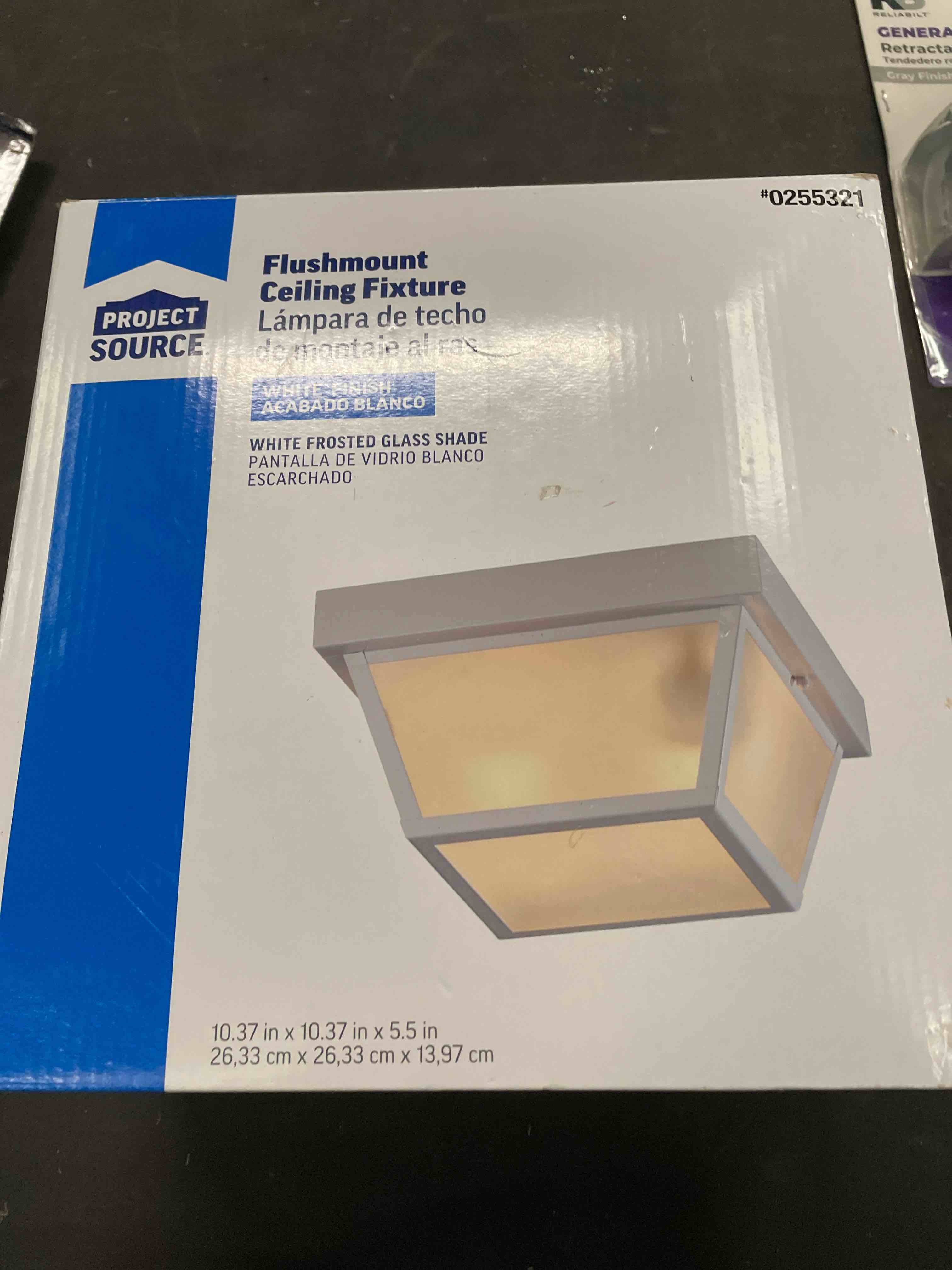 Condition photo showing Good Condition for portfolio 10.37-in w white outdoor flush-mount light