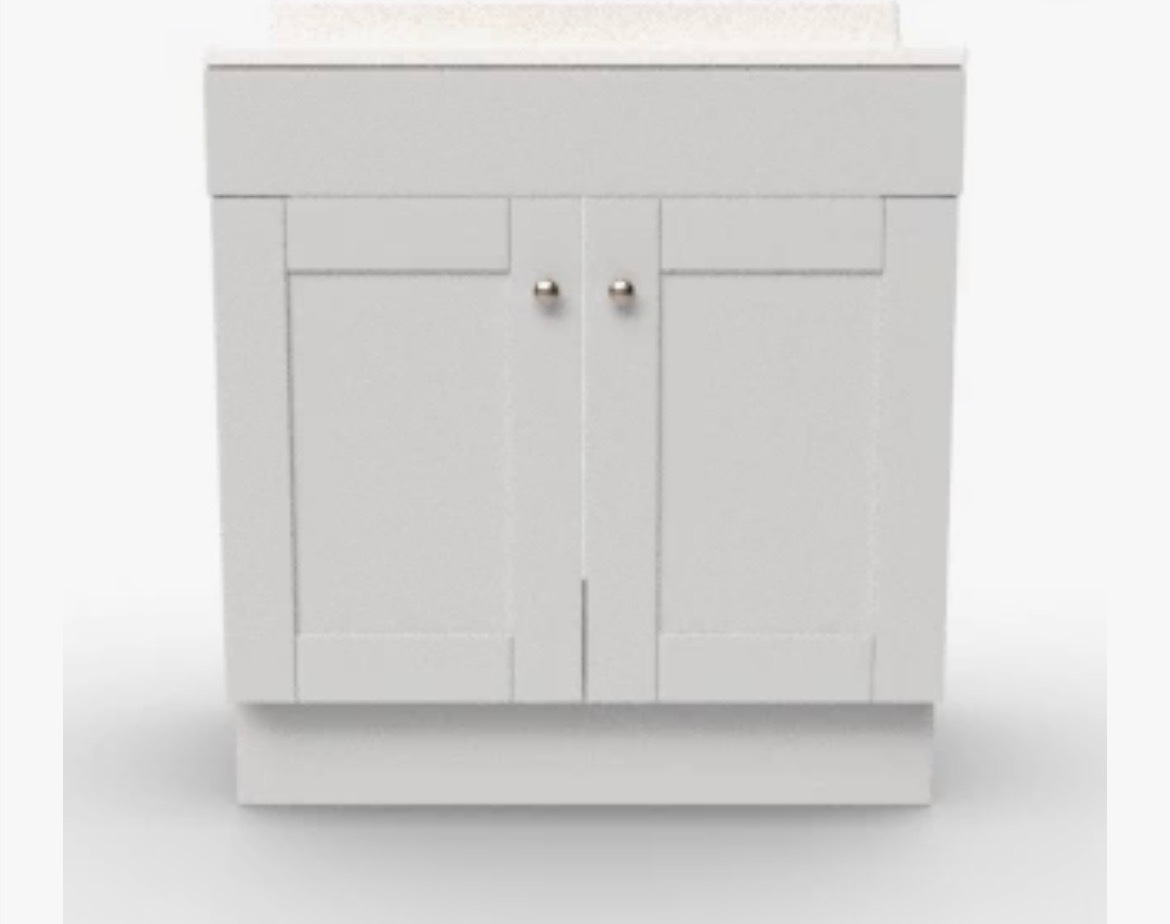project source 30-in vanity with white cultured marble top