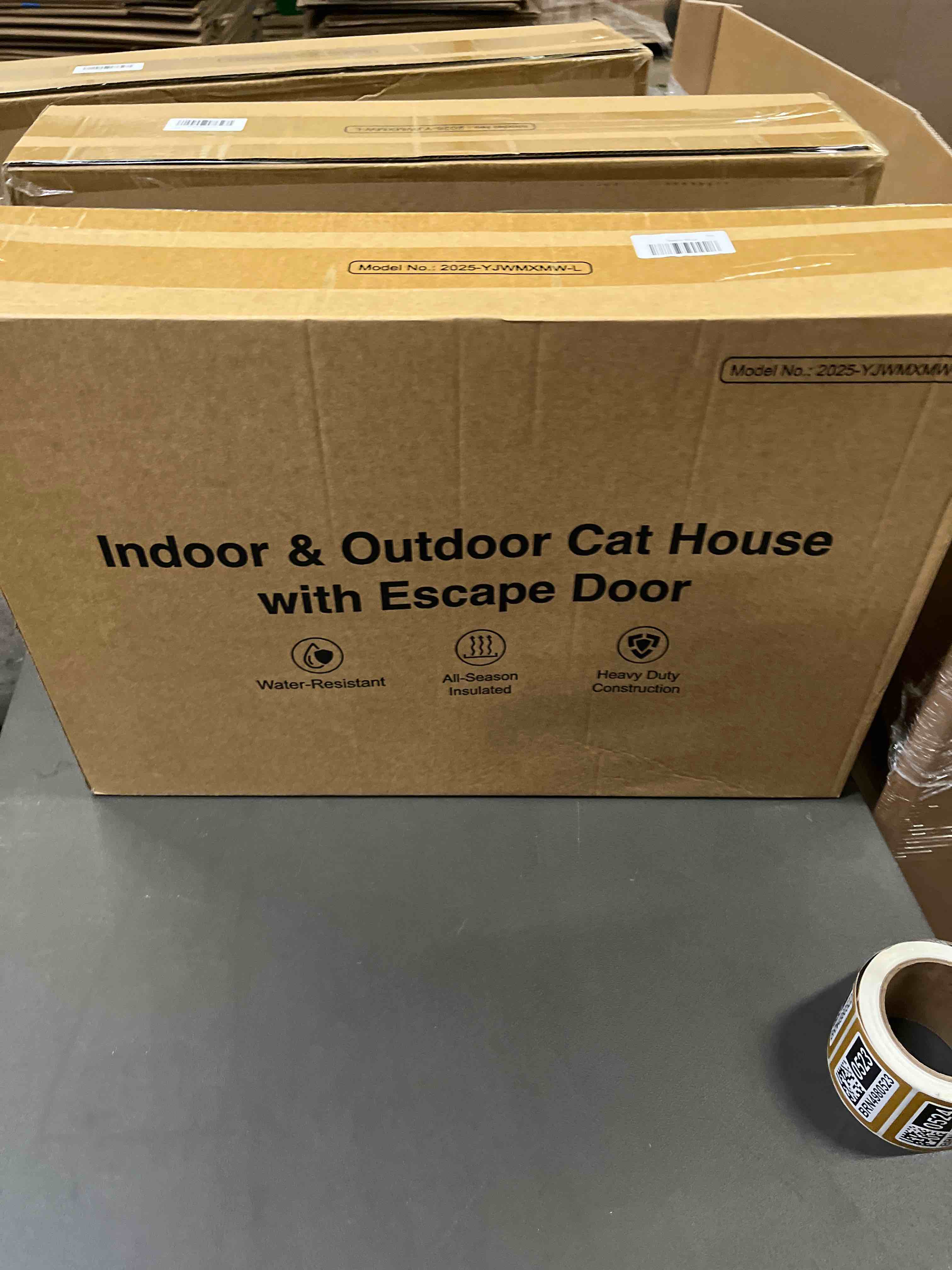Condition photo showing Good Condition for indestructible heated cat house for outside cats winter, 100% weatherproof, safe escape door, insulated outdoor cat shelter with heater for feral barn cat kitty (forest green, 26"x17"x14") forest green 26"x17"x14"