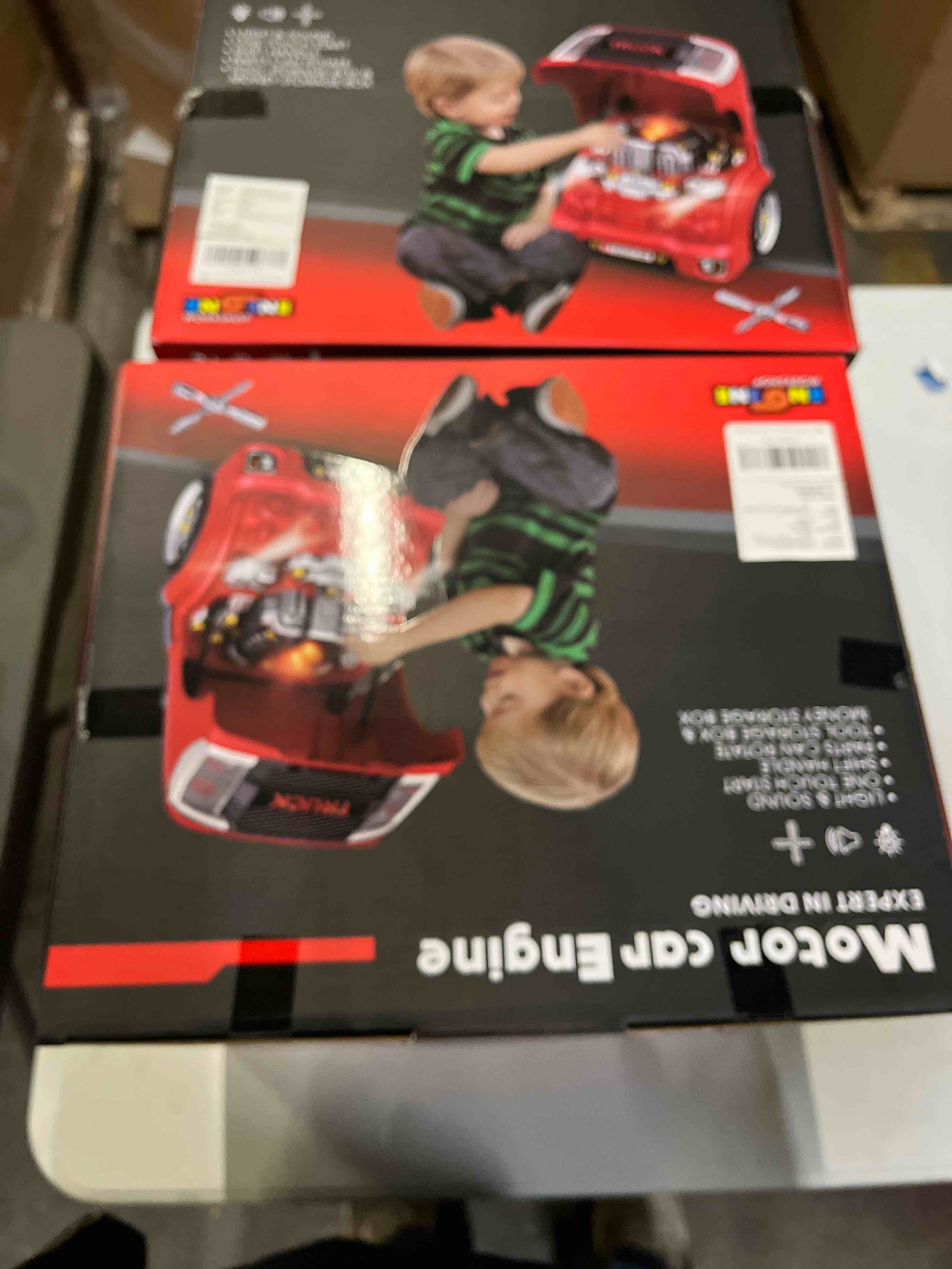 Condition photo showing Good Condition for pofjoeq interactive truck engine toy with removable parts lights & sounds, aspiring young mechanic set- spark creativity & fine motor skills - perfect car toys gift for toddlers 3-5 boys (red)