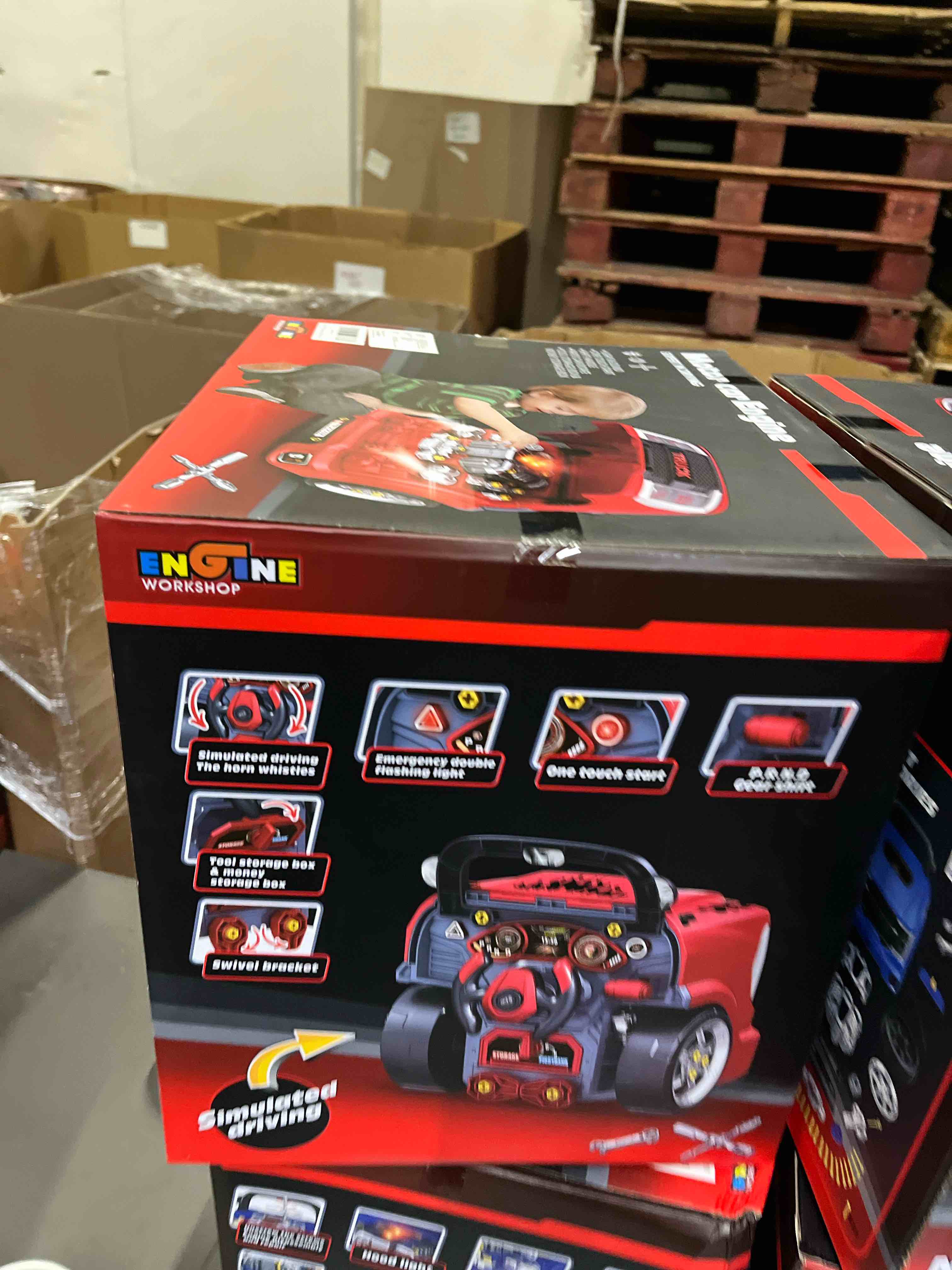 Condition photo showing Good Condition for pofjoeq interactive truck engine toy with removable parts lights & sounds, aspiring young mechanic set- spark creativity & fine motor skills - perfect car toys gift for toddlers 3-5 boys (red)