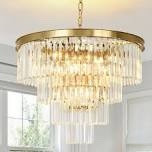 makinlee dimmable crystal tiered chandelier