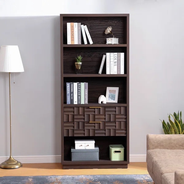 76"h x 33.5"w fairmont 2 drawers bookcase