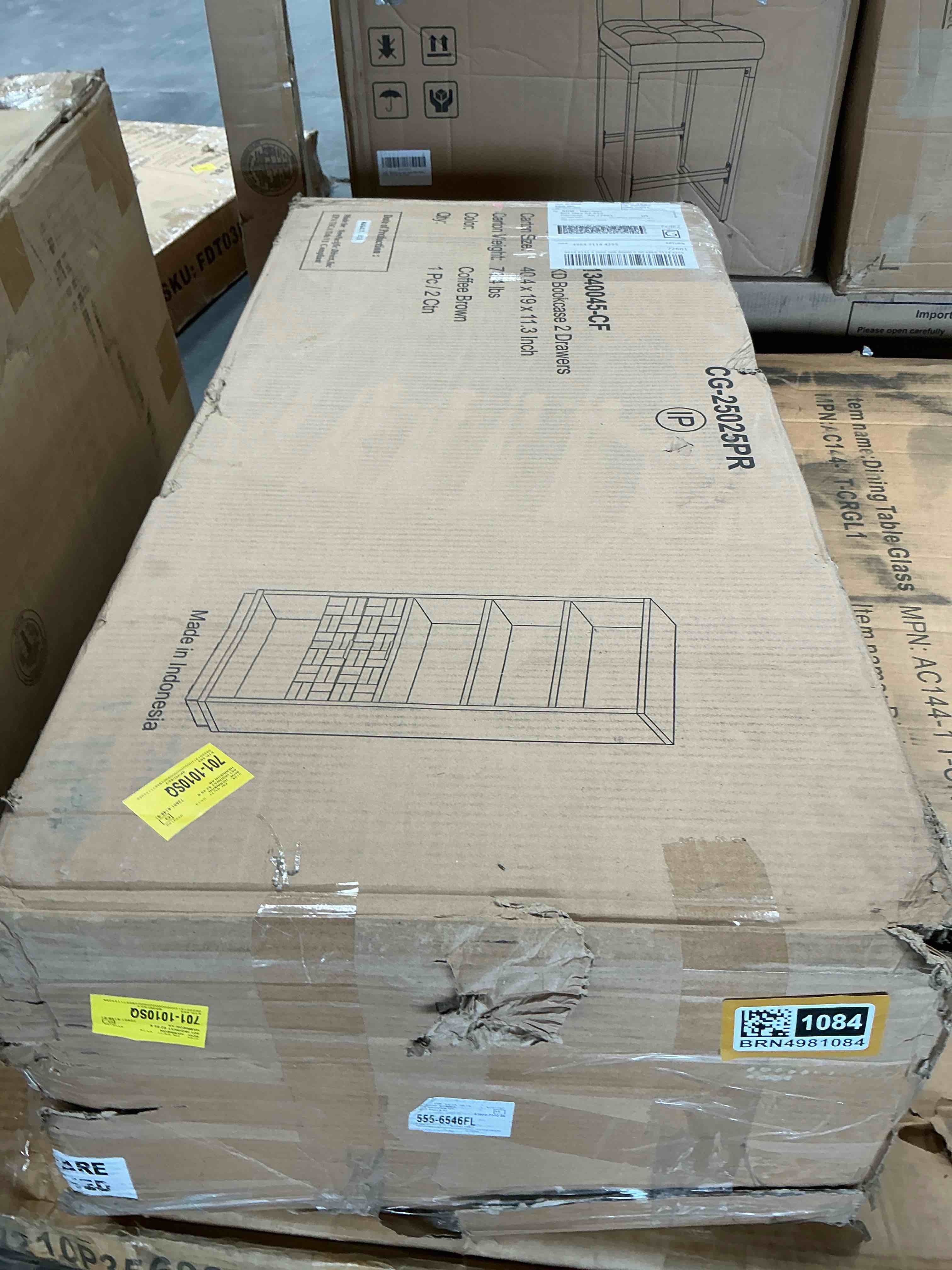 Condition photo showing Good Condition for 76"h x 33.5"w fairmont 2 drawers bookcase