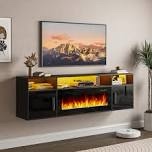 40" Fireplace Floating tv stand