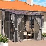 Curtains And Netting for Lean-To Wall-Mounted Pergolas