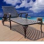 Adjustable Reclining Rust-Resistant Aluminium Cast Poolside Chaise Lounge Furniture With Wheels For Outdoor Use
