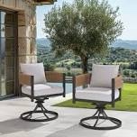 Maine Outdoor Wicker Swivel Rocking Dinning Armchair