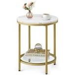 Side table gold/white marble