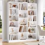 Wakil 74"H X 59"W 6-Tier Large Wood Storage Bookcase