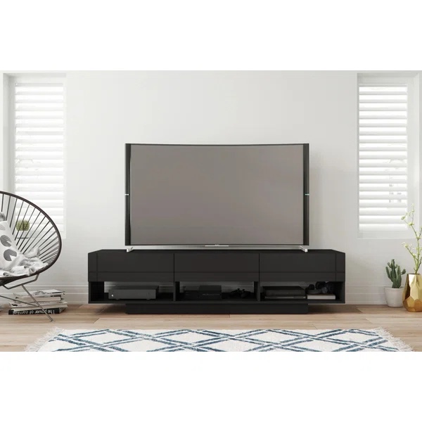 Black Wood TV Stand 