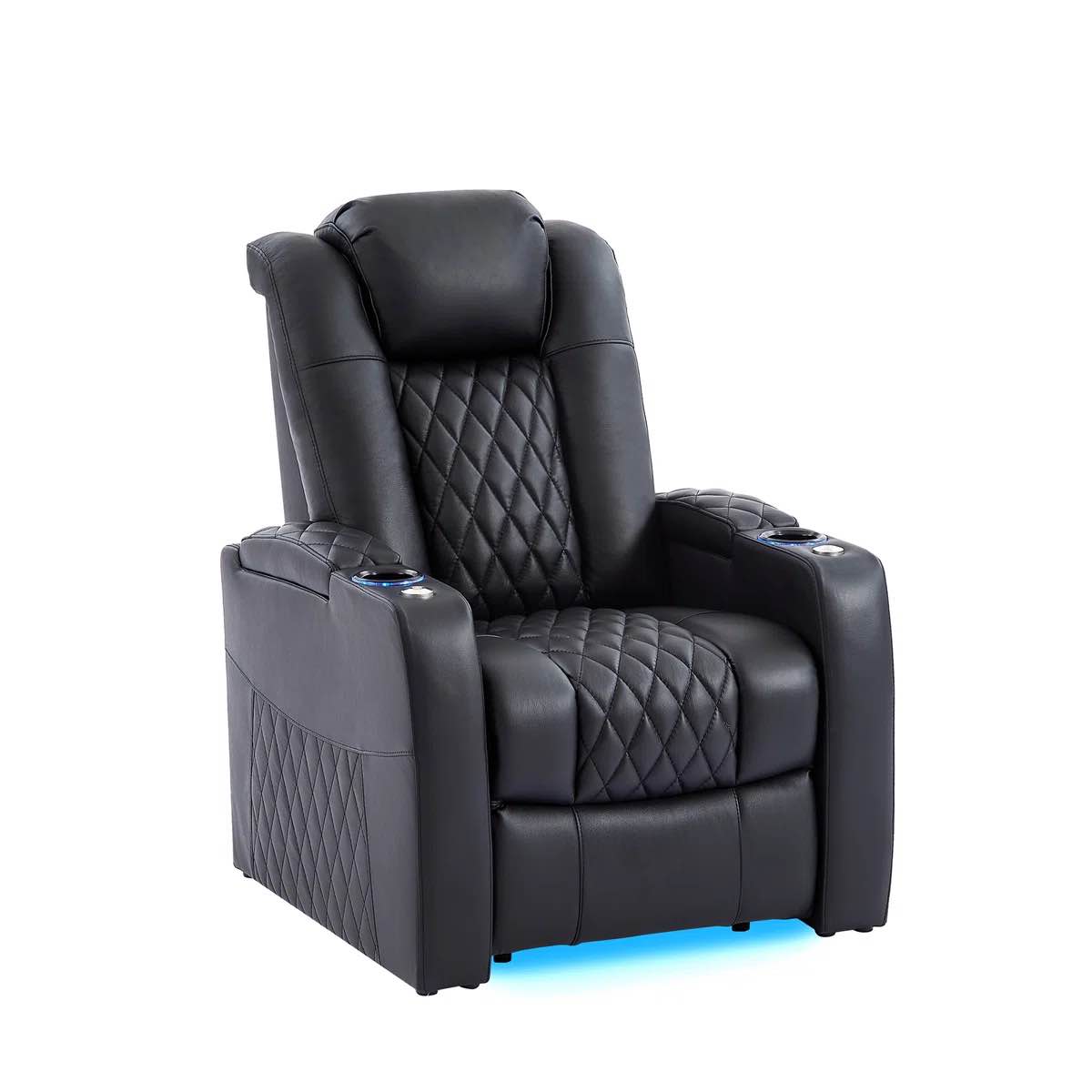 Leather Home Theater Seating Dual Power Movie Theater Chairs Theater Recliner Sofa Right
