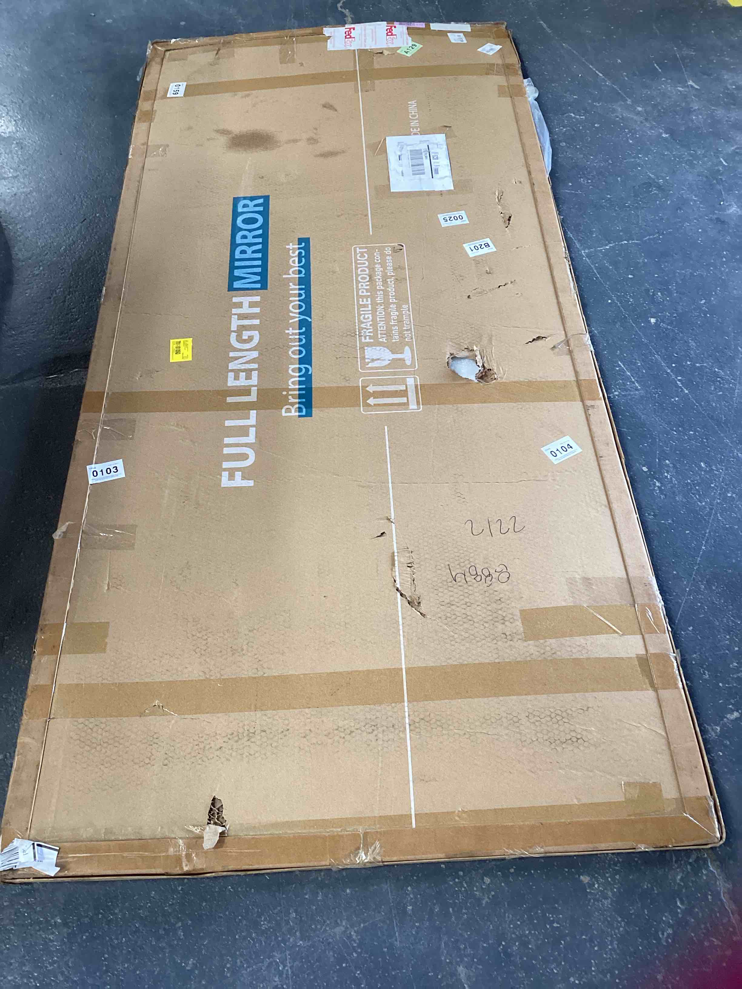 Condition photo showing Good Condition for queenborough oversized full length mirror arch floor mirror wall mirror hanging or leaning full body mirror with stand