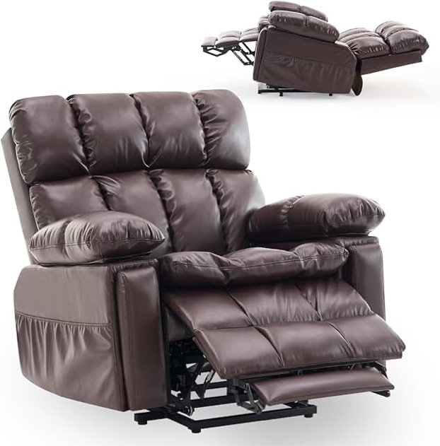 (incomplete box 1 of 3) oversized dual motor power lift recliner chair with adjustable headrest,infinite position for elderly, polyester fiber recliner chair with massage and heat,usb\u0026type-c,cup holders,storage boxes