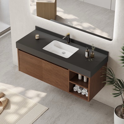 (SINK ONLY) 48'' Single Bathroom Vanity, Solid Wood Cabinets, Floating Vanities with Storage, Pre-Assembled