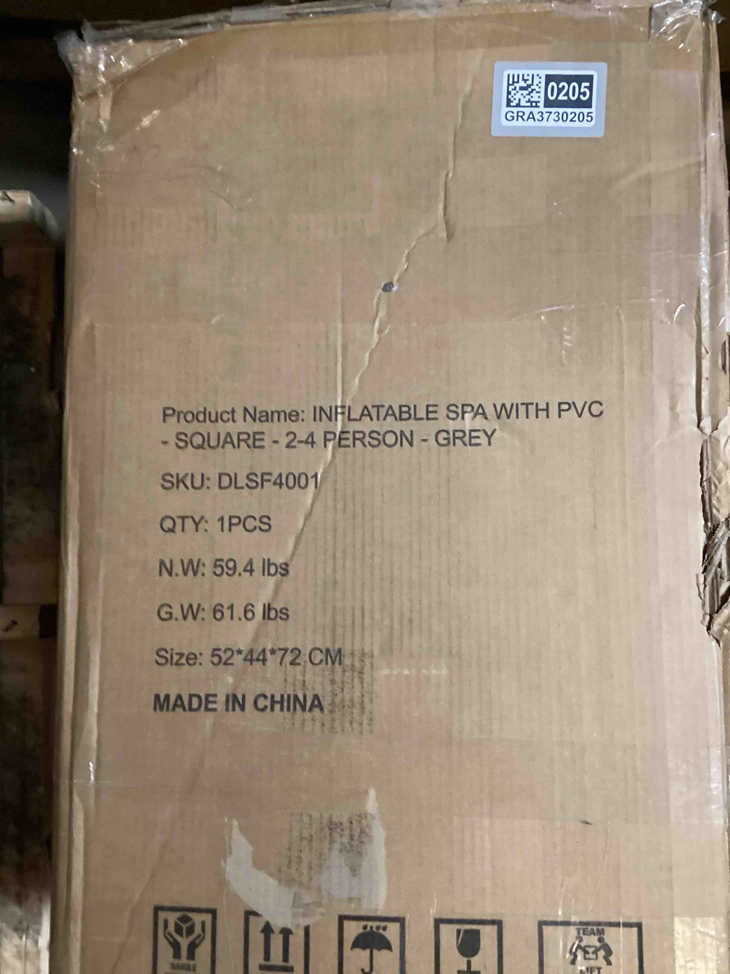 Relxtime Square Portable Hot Tub 2-4 Person With Hot Tub Cover And Non-slip Seats, Outdoor Inflatable Blow Up Spa With 120 Bubble Jets, Built In Heater Pump, 2 Filter Cartridges